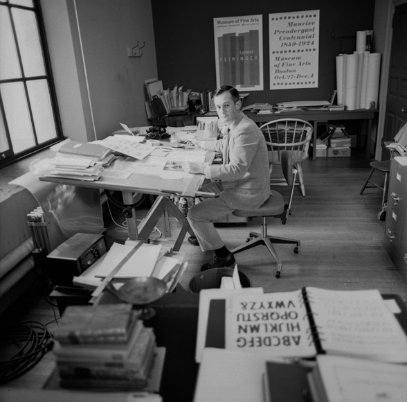 Carl Zahn at work at the MFA, Boston